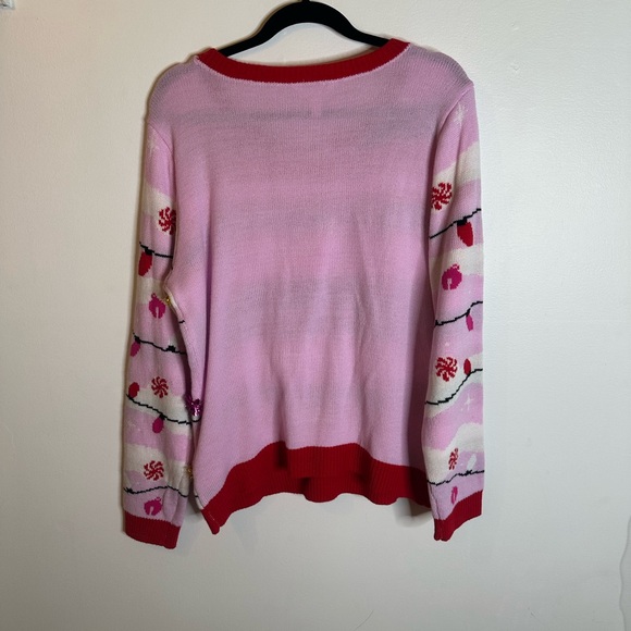 Fab-Yule-ous Festive Pink and Red Women's Sweater sz xxxl - Picture 4 of 4